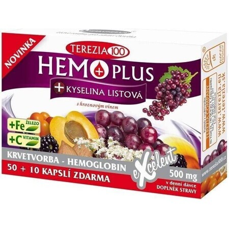 Terezia Hemoplus + Folic Acid 60 capsules