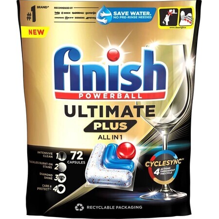 Finish Ultimate Plus Regular 72 uds.