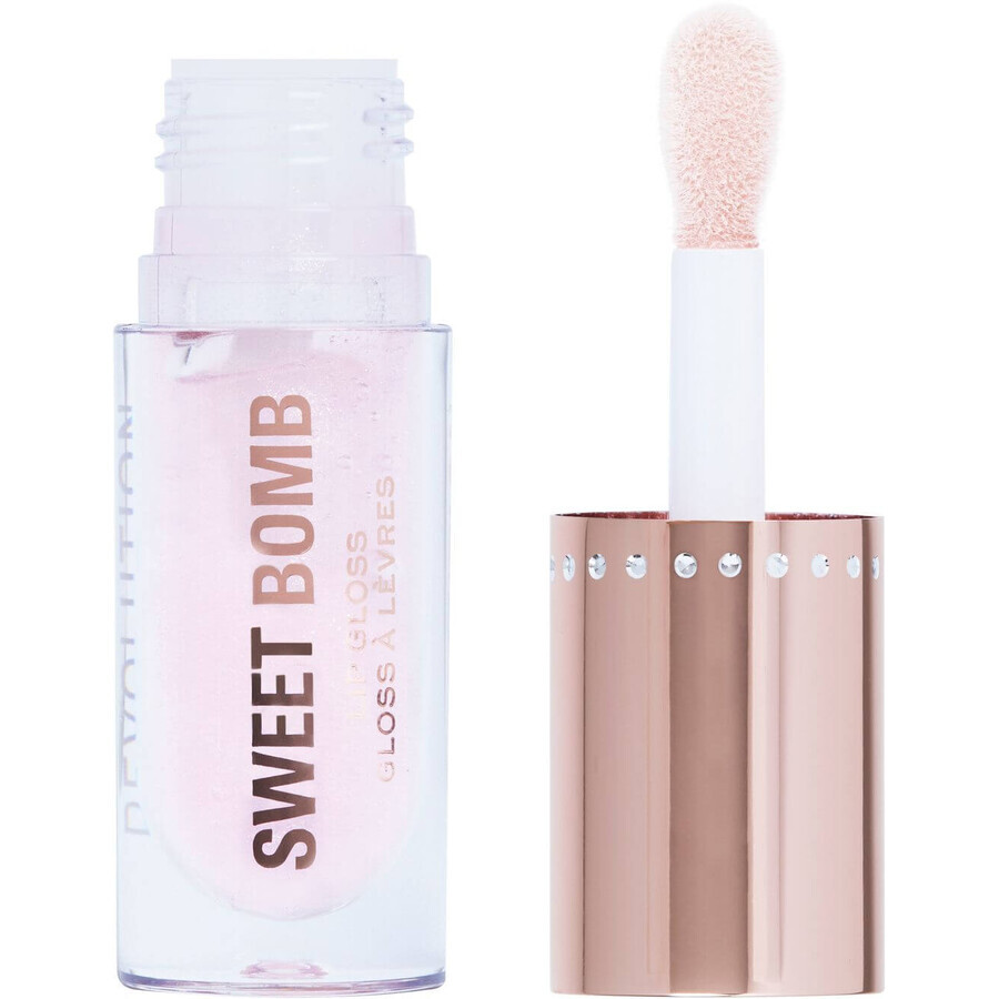 Revolution Sweet Bomb Lip Gloss Candyfloss Pink Glitter Lip Gloss 4.5 ml