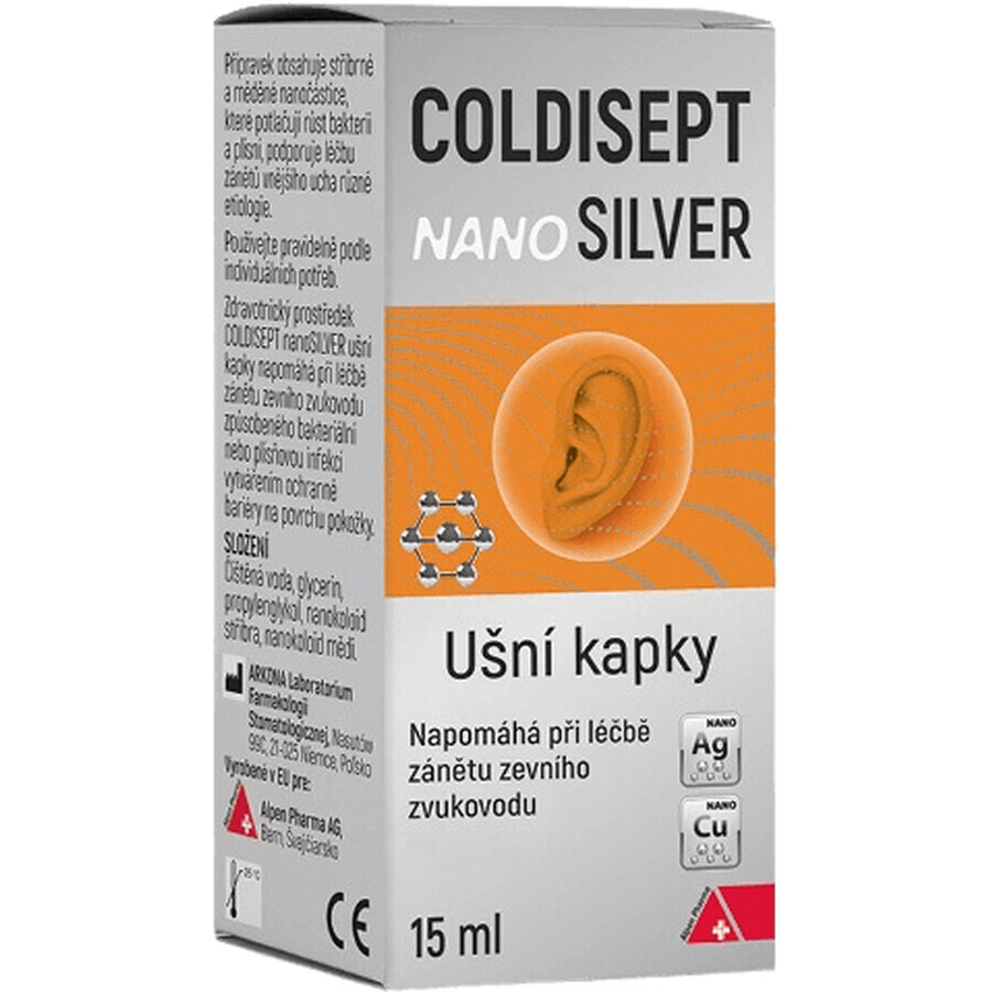 Coldisept NanoSilver picături pentru urechi 15 ml