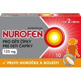 Nurofen pentru copii supozitoare 125 mg, 1 x 10 buc