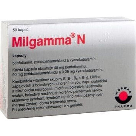 Milgamma N combinație triplă de vitamine 50 capsule