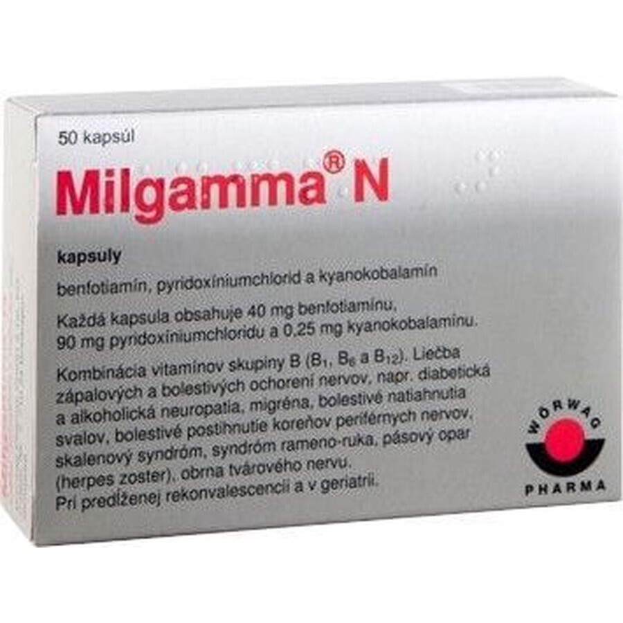 Milgamma N combinație triplă de vitamine 50 capsule