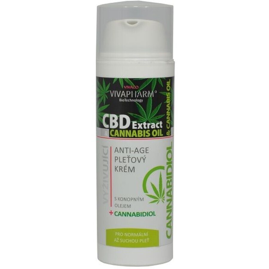 Vivapharm Crema antiedad con cannabidiol 50 ml