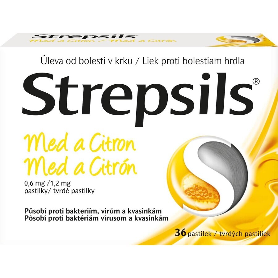 Strepsils Miel y Limón Pastillas 36 pastillas