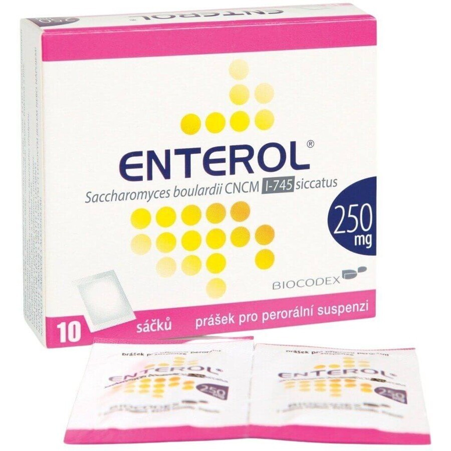 Enterol 250 mg poudre pour suspension orale, sachets 10 pcs