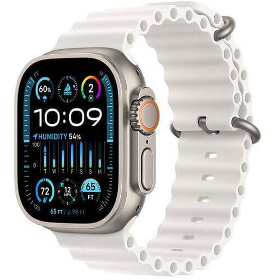 Apple Watch Ultra 2 GPS + Cellular, bandă Ocean, alb