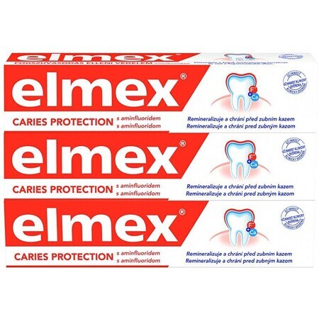 Elmex Pastă de dinți Protecție împotriva cariilor 3 x 75 ml