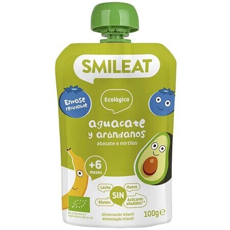 Smileat Organic apple, banana, avocado and blueberry bag 6M+ 100 g