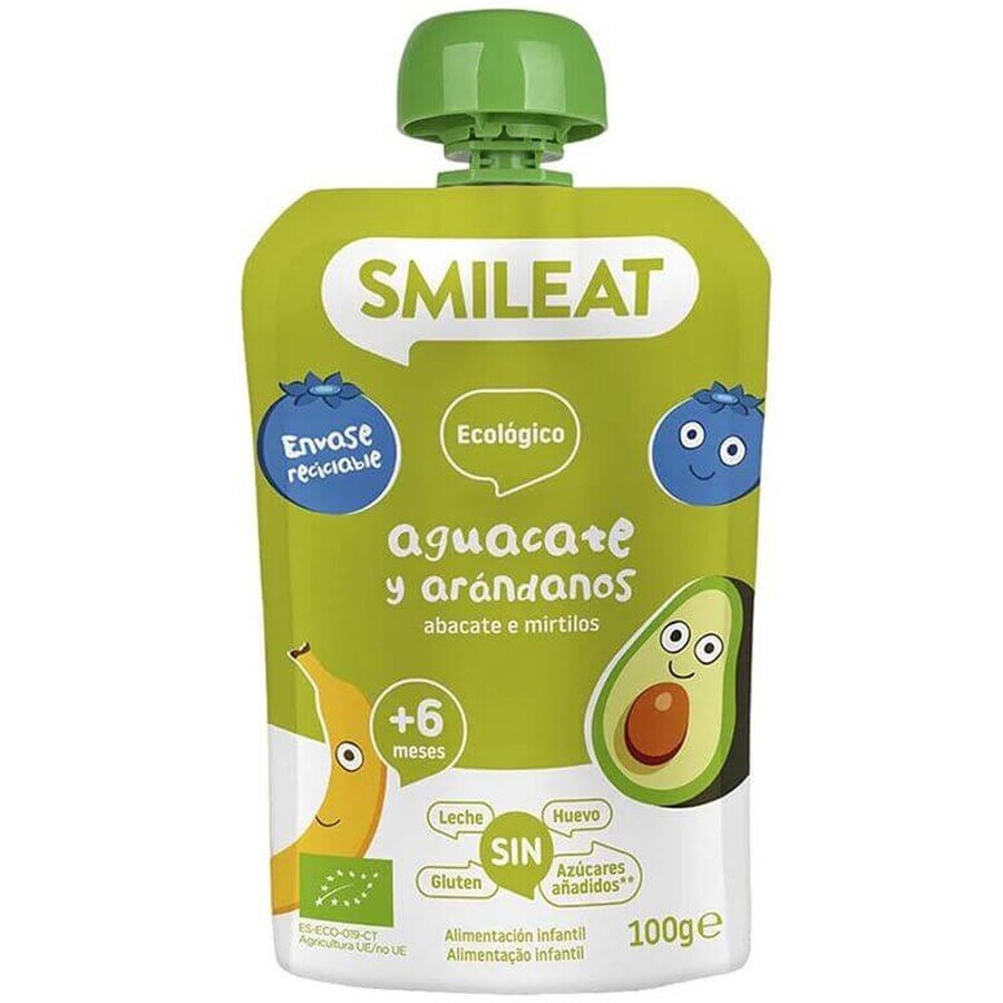 Smileat Organic apple, banana, avocado and blueberry bag 6M+ 100 g