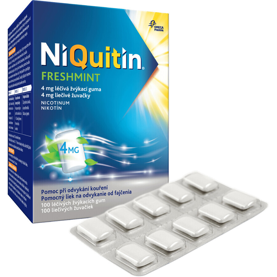 Niquitin Freshmint 4mg chewing-gum médicinal 100 pièces