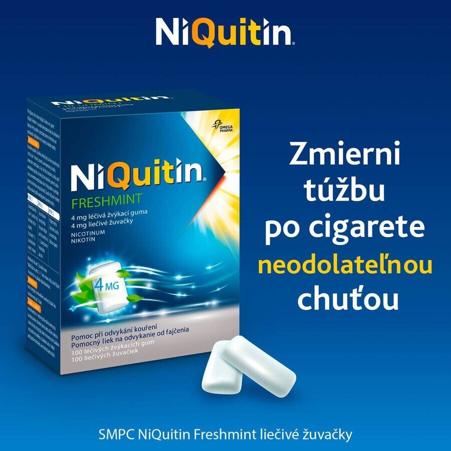 Niquitin Freshmint 4mg chewing-gum médicinal 100 pièces