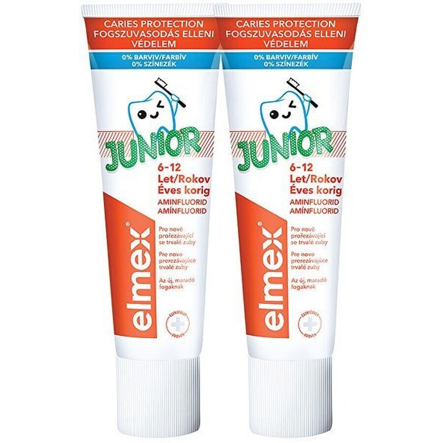 Elmex Pastă de dinți pentru copii Junior Duopack 2 x 75 ml