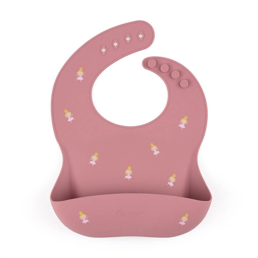 Petite&Mars Bavette en silicone Take&Match Rose Princesses 6m+