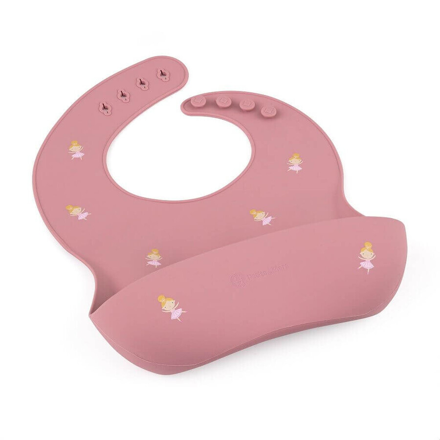 Petite&Mars Bavette en silicone Take&Match Rose Princesses 6m+