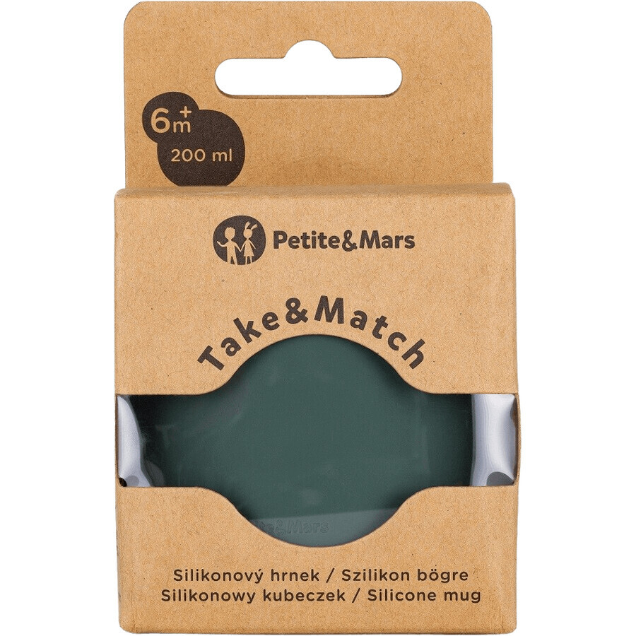 Petite&Mars Taza de silicona Take&Mars Misty Green 6m+ 200ml