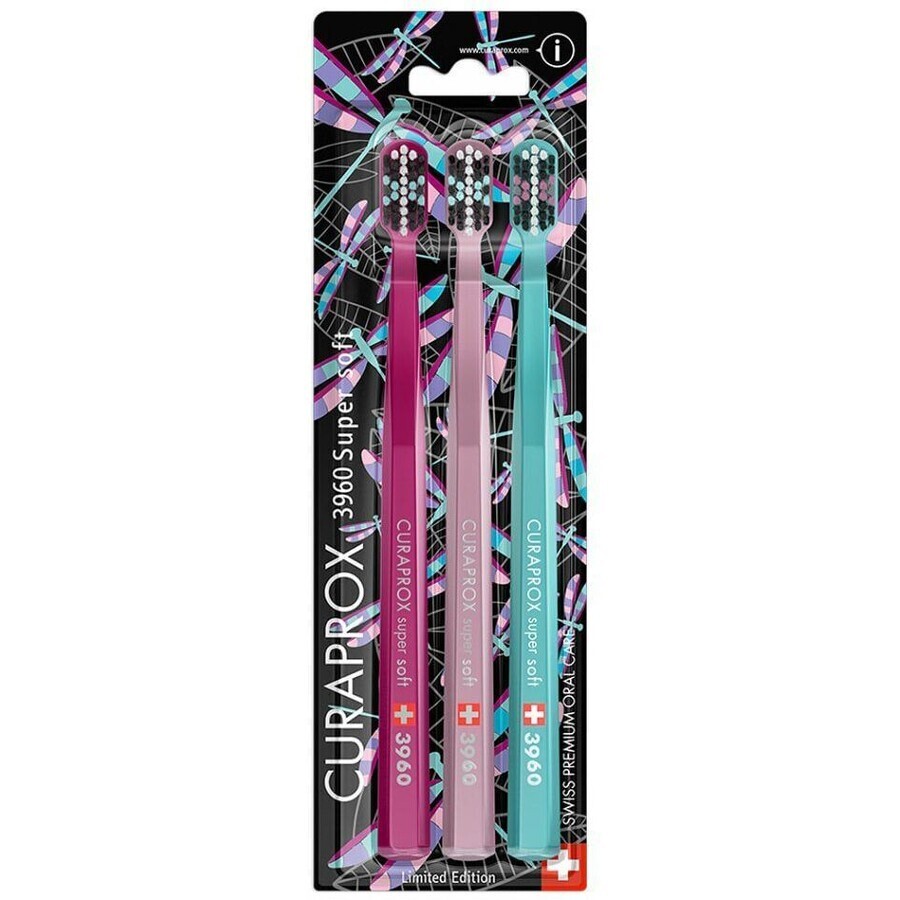 Curaprox Spazzolino extra morbido 3960 Super Soft Dragon Fly 3 pezzi