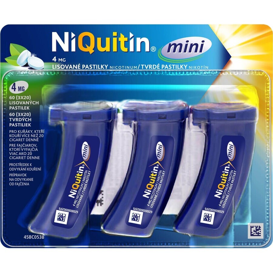 Niquitin mini 4mg pastiluțe 3 x 20 pastiluțe