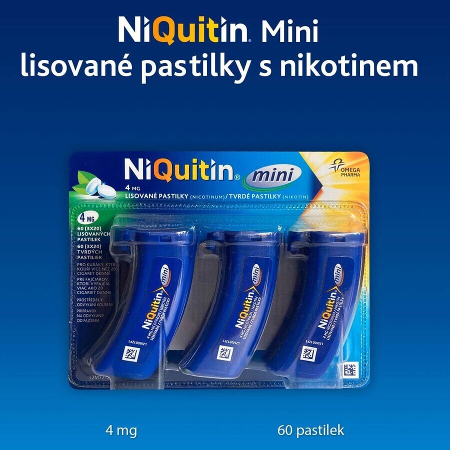 Niquitin mini 4mg pastiluțe 3 x 20 pastiluțe