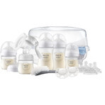 Set de alăptare Philips Avent Natural Response cu pompă de sân manuală și sterilizator MW