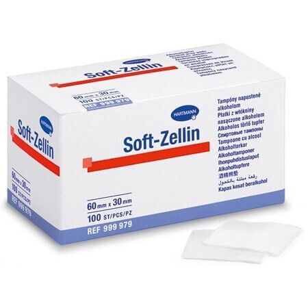 Hartmann SOFT-ZELLIN alcohol impregnated non-sterile square alcohol pad, 100 pcs