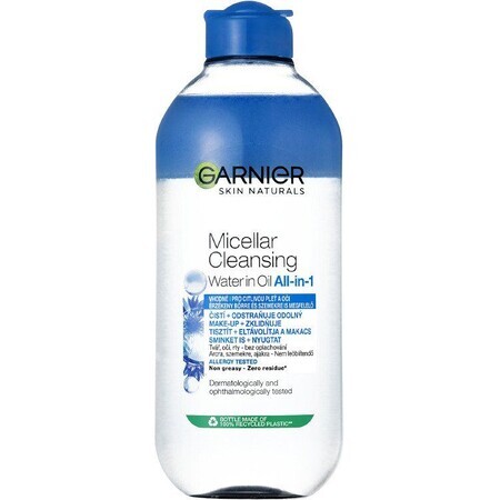 Garnier Skin Naturals Agua micelar nutritiva de doble fase para ojos sensibles, 400 ml