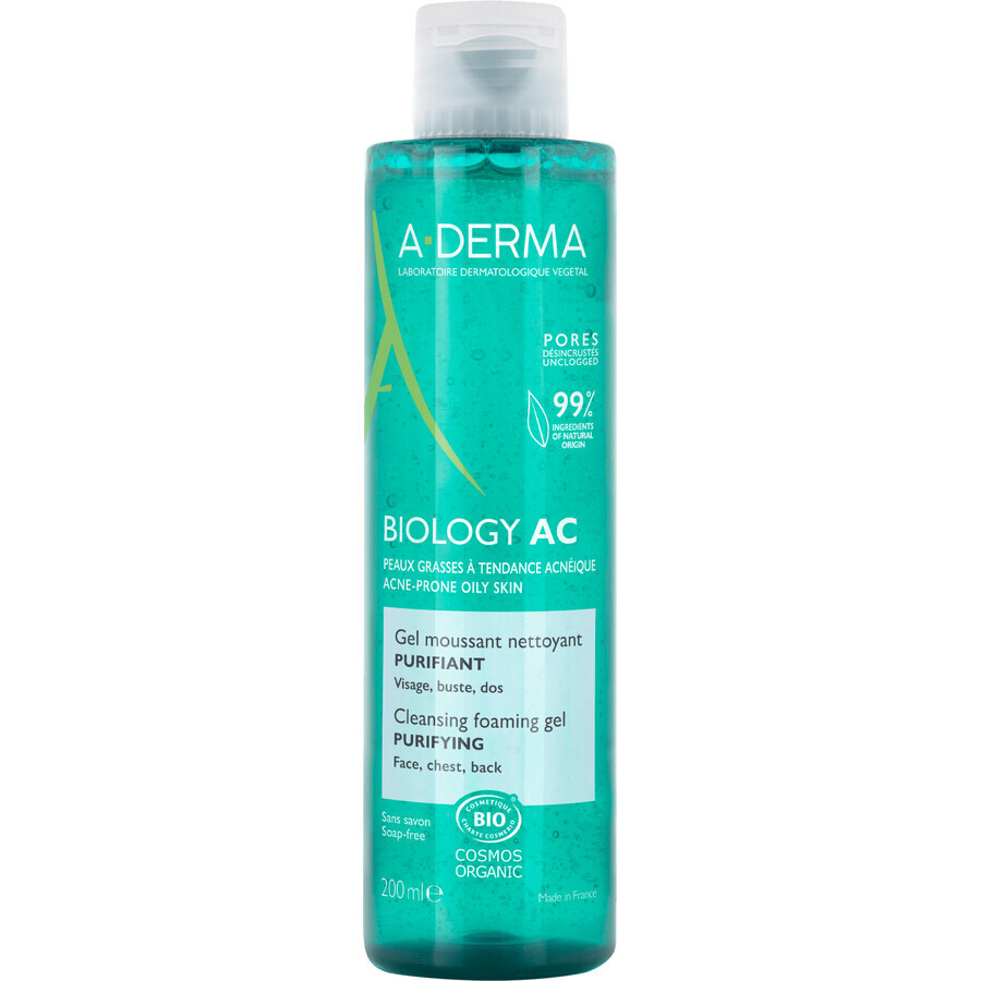 A-Derma gel limpiador espumoso para pieles con tendencia acneica 200 ml