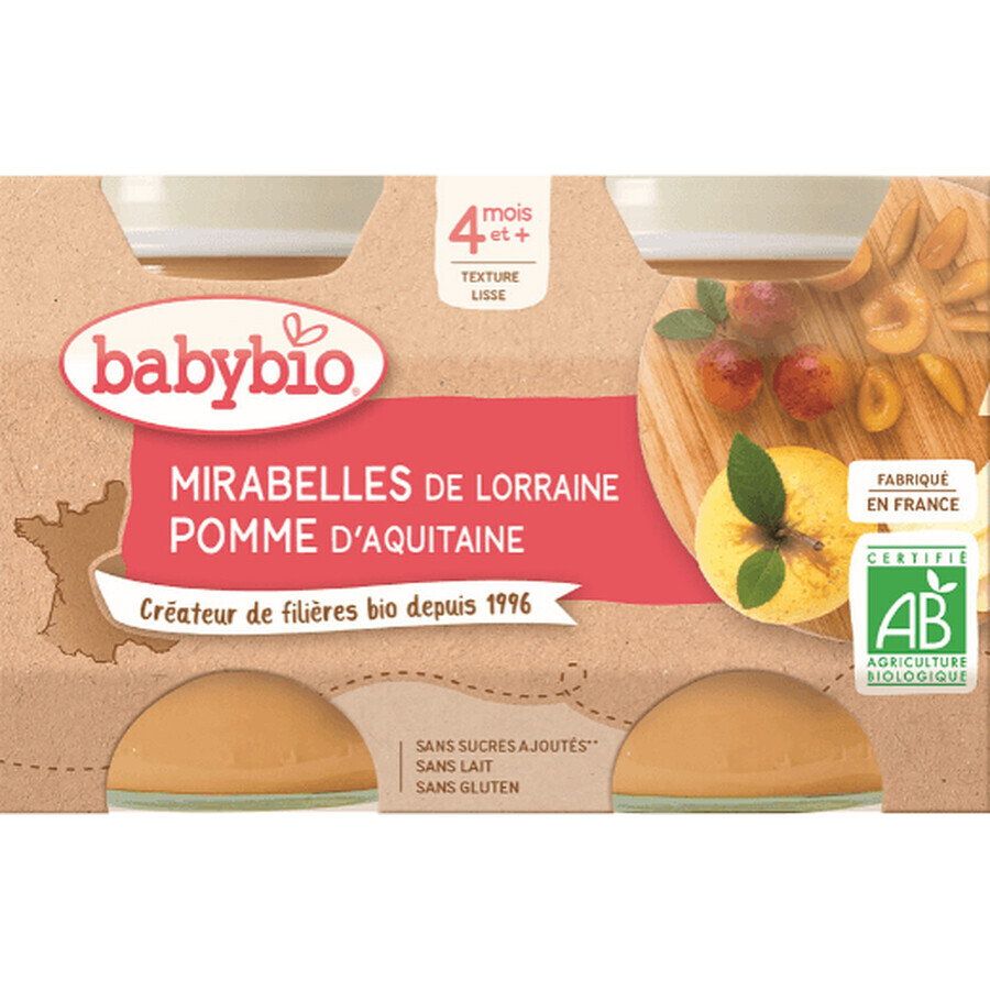 Babybio-Snack mit Mirabellenfrüchten und Apfel 2 x 130 g