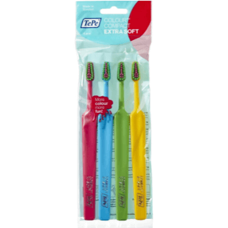 TePe Compact Colour X-soft toothbrush Compact Colour X-soft toothbrush in a 3+1 bag free 4 pcs