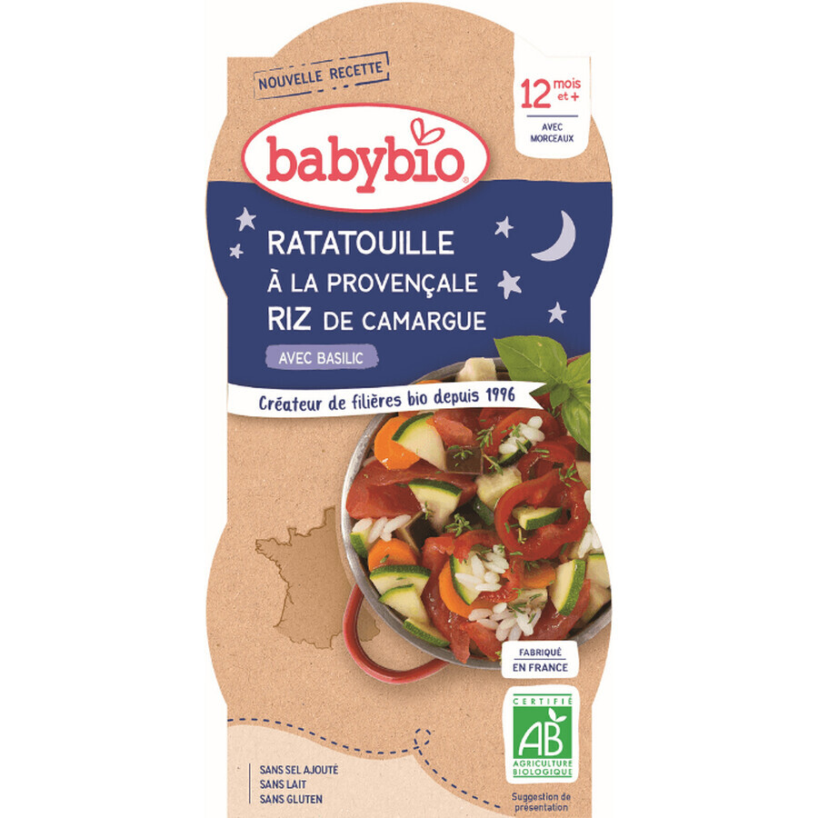 Babybio menu Good Night ratatouille with rice 2 x 200 g