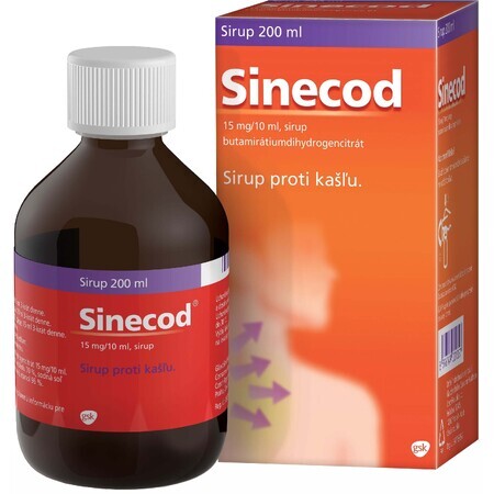 Sinecod sirop împotriva tusei uscate și iritante 200 ml