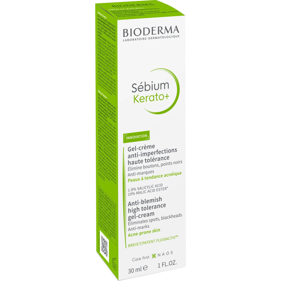 Bioderma Sébium Kerato+ gel-cremă pentru acnee cu toleranță ridicată 30 ml