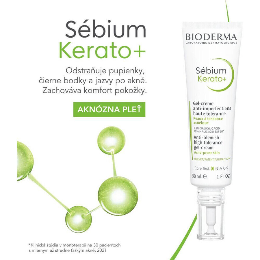 Bioderma Sébium Kerato+ gel-cremă pentru acnee cu toleranță ridicată 30 ml