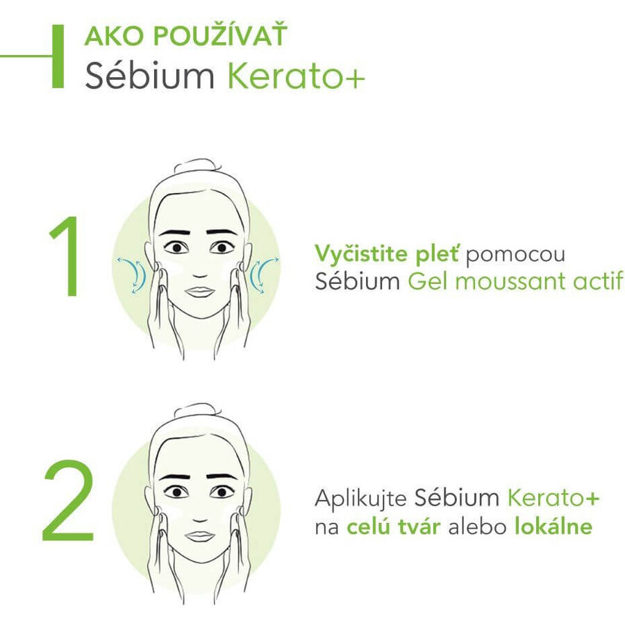 Bioderma Sébium Kerato+ gel-cremă pentru acnee cu toleranță ridicată 30 ml