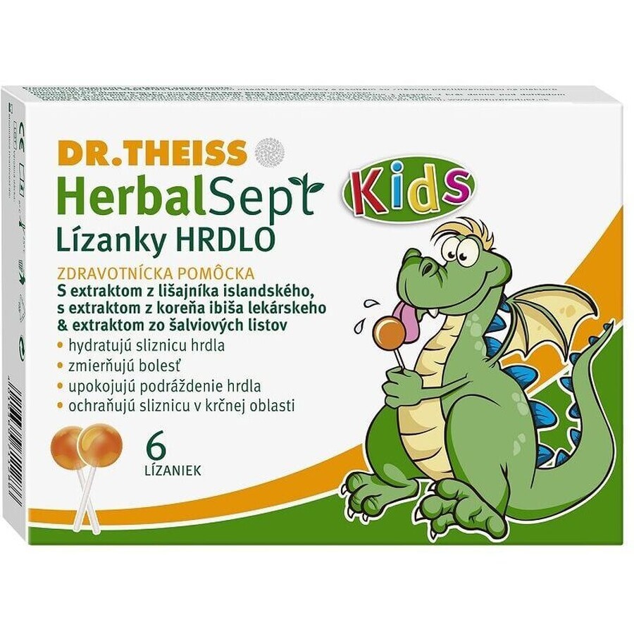 Dr Theiss HerbalSept Bambini Gola Lecca Lecca 6 pz.