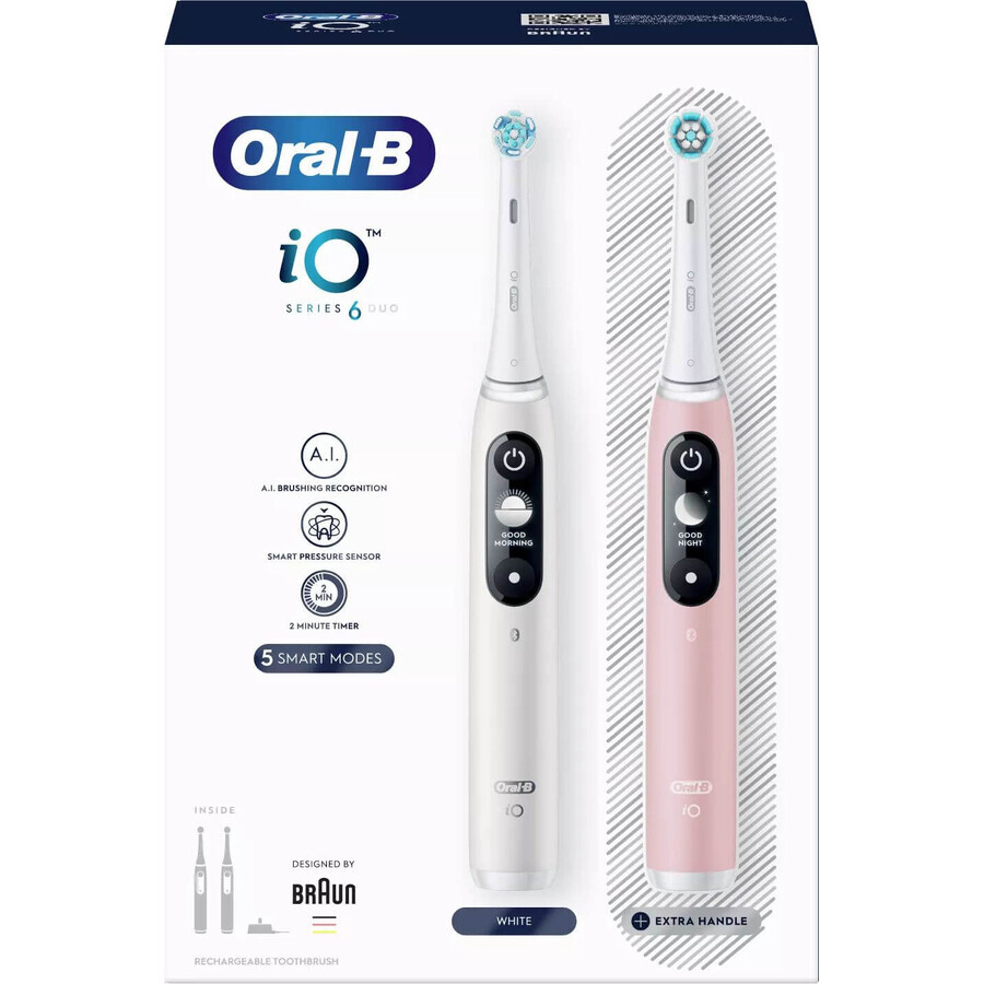 Spazzolino elettrico Oral-B iO Series 6 Duo Bianco & Rosa