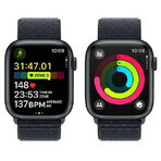 Apple Watch Series 9 GPS Boîtier en aluminium de 45 mm avec bracelet sport, minuit minuit