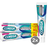 Corega Crème fixatrice extra forte sans saveur XL 2 x 70 g