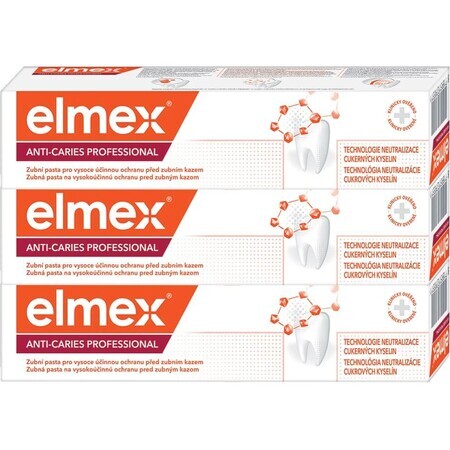 Elmex Anti-Caries Protection Professional pastă de dinți 3 x 75 ml