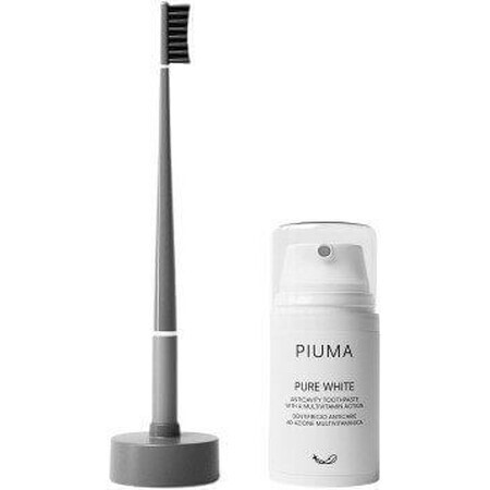 Piuma SMILE BOX Zahnbürste mit Zahnpasta, soft grey 75 ml