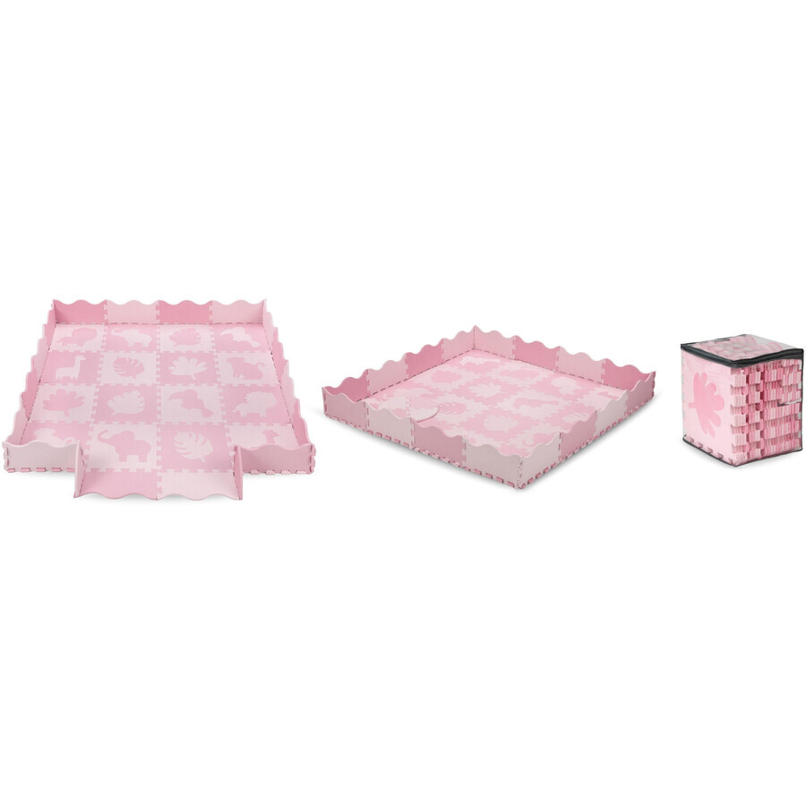 MoMi ZAWI 16 Stück rosa Schaumstoff-Puzzle Spielmatte