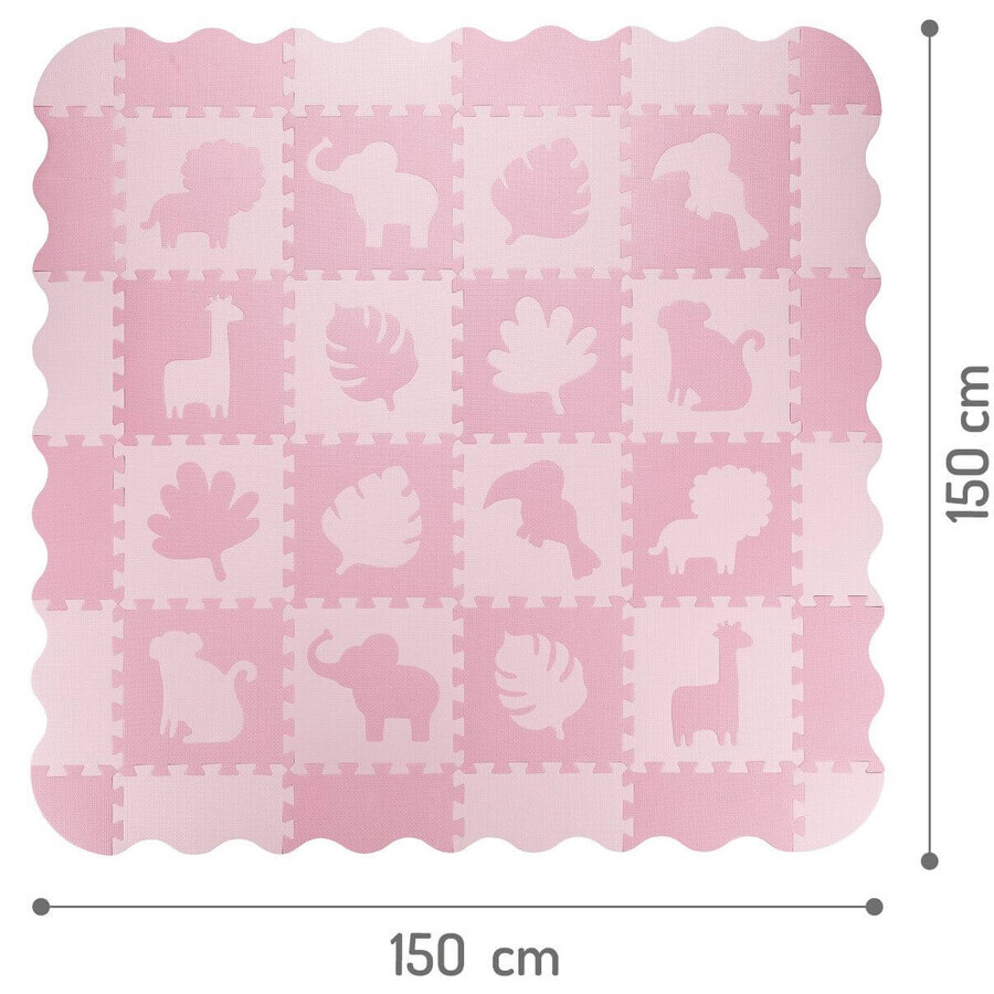 MoMi ZAWI 16 Stück rosa Schaumstoff-Puzzle Spielmatte