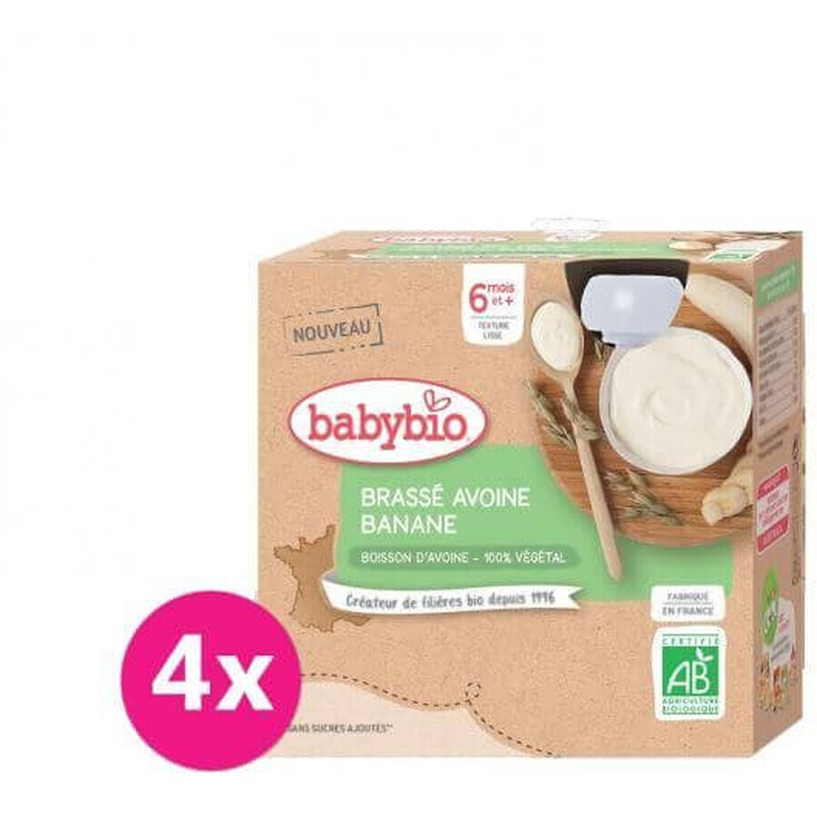 Babybio papilla de avena con plátano 4 x 85 g