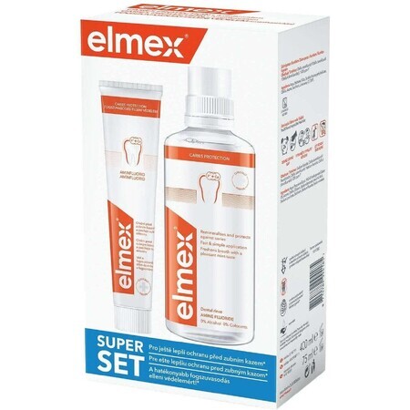 Elmex Caries Protection mouthwash 400ml + Caries Protection toothpaste 75ml