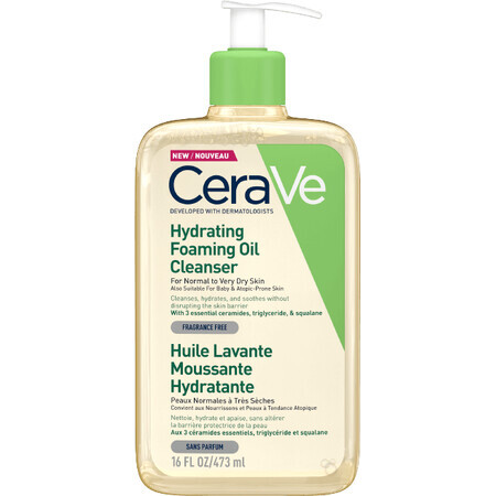 CeraVe Olio detergente idratante con 3 ceramidi e lipidi essenziali 473 ml