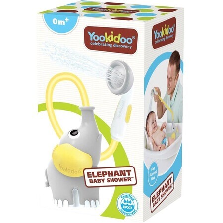 Yookidoo Baby Shower Elephant - gri și turcoaz