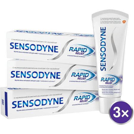 Sensodyne Pastă de dinți pentru dinți sensibili Rapid 3 x 75 ml