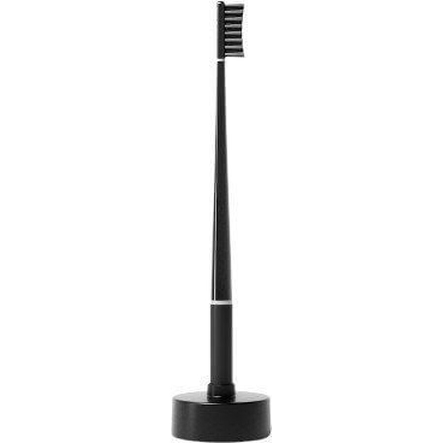 Feather Toothbrush with holder, medium black