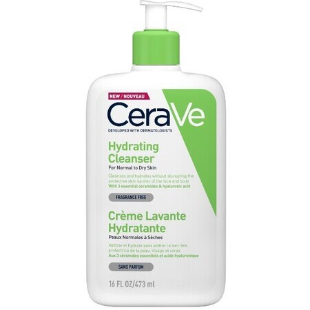 CeraVe Emulsión limpiadora hidratante para pieles normales a secas 473 ml