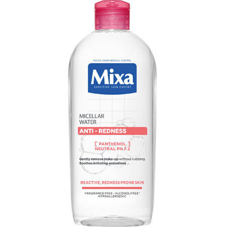 Apă micelară Mixa Anti-Redness pentru pielea sensibilă predispusă la roșeață, 400 ml